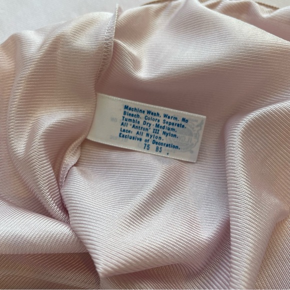 Vintage Slip Dress Size 36 M Lilac Pink Lace Details Adjustable Straps Silky - Picture 9 of 13